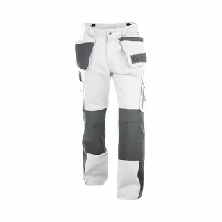 Dassy® Seattle Zweifarbige Arbeitshose Mit Holstertaschen Und Kniepolstertaschen - Größe 50 - Weiß/Zementgrau