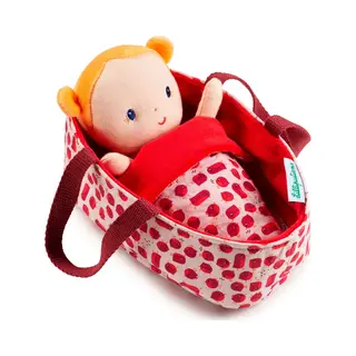 Lilliputiens - Agathe Pop In Reiswieg - Stoffen Pop Met Diverse Accessoires - Stimuleert De Fijne Motoriek, Empathie En Het Imitiatiespel - Geschikt
