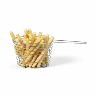 Cosy&Trendy Cosy & Trendy Snackmandje - Rond - Patatmandje - Rvs - D19 X H7 Cm - Mini Frituurmandje