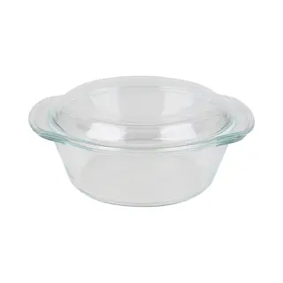 Chef Traiteur Ovenschaal Van Borosilicaat Glas Met Deksel - Rond - 2.1 Liter - 26 X 23 X 10, 5 Cm