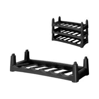 Urban Living Wijnrek - Stapelbaar - Zwart - Kunststof - 6 Flessen - 56x25x13 Cm - Flessenrek