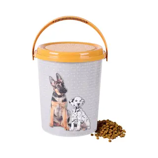 Dogi Huisdieren Honden Voedsel/voercontainer - Voorraad Box - Kunststof - 11 Liter - Afsluitbare Deksel - 26 X 30 Cm - Extra Groot