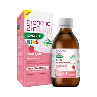 Bronchostop Broncho® 2 In 1 Kids Hoestsiroop Aardbeiensmaak 120 Ml– Droge Hoest, Slijmhoest