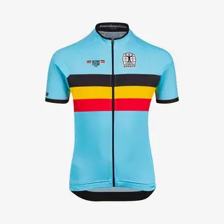 Bioracer Belgium Icon Classic Kinder Kurzarmtrikot Blau - 140