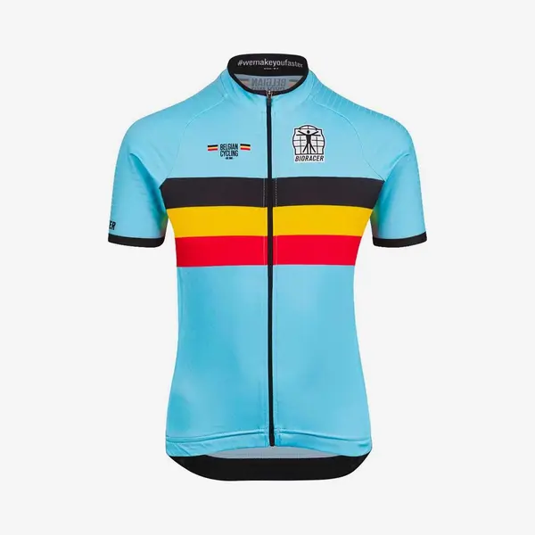 Bioracer Belgium Icon Classic Kinder Kurzarmtrikot Blau - 140 thumbnail