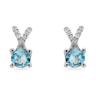 Orphelia Zo-7478/Aq - Oorhangers - Zilver 925 - Glas - 1.2 Cm