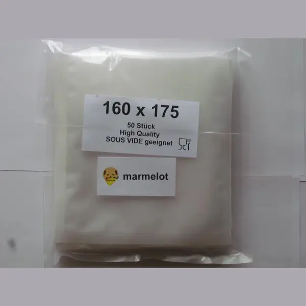 Marmelot Vacuumzakken 16x17 Cm 50 Stuk Met Microstructuur Voor Alle Merken Vacuum Sealers thumbnail
