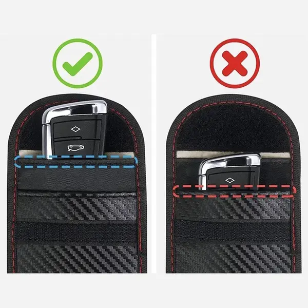 2x Rfid Autosleutel Antidiefstal Hoesje - Keyless Entry Beschermhoes - Faraday Autosleutelhoes - Rfid Blocker - Autosleuteltasje-Autosleutelhoes Rfid thumbnail