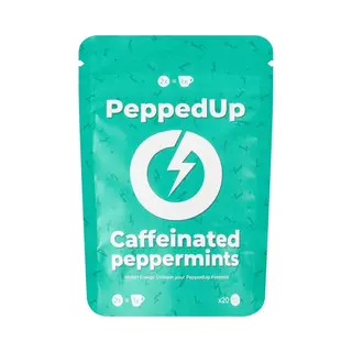 PeppedUp Pepermuntje - Cafeïnepepermuntjes Voor Energie En Focus - 5-pack