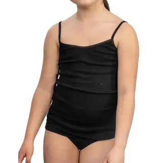 Hl-tricot Meisjes Hemd Spaghetti Bandjes - 128 - Zwart