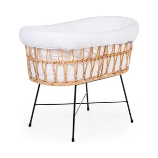 Childhome Rattan Wieg - Inclusief Matras - Boheemse Stijl - Ecru - 90 X 51 X 70 Cm