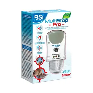 Bsi - Multistop Pro - Ongedierteverjager Met 3-voudige Werking, Ultrasoon + Elektromagnetisch + Ioniserend - Ongediertebestrijding - Onhoorbaar Voor