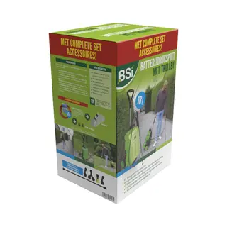 Bsi - Batterijdrukspuit Met Trolley Met Actiepakket - Extra Spuitleiding Van 6 M + Spuitkap Voor Een Nog Betere Toepassing - Hoogwaardige En