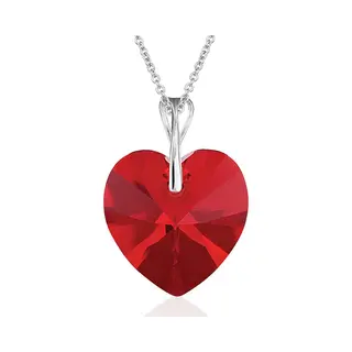 Montebello Ketting Mila HZ568 - Swarovski Hart - 925 Zilver Gerhod. - Ø18mm - 50cm