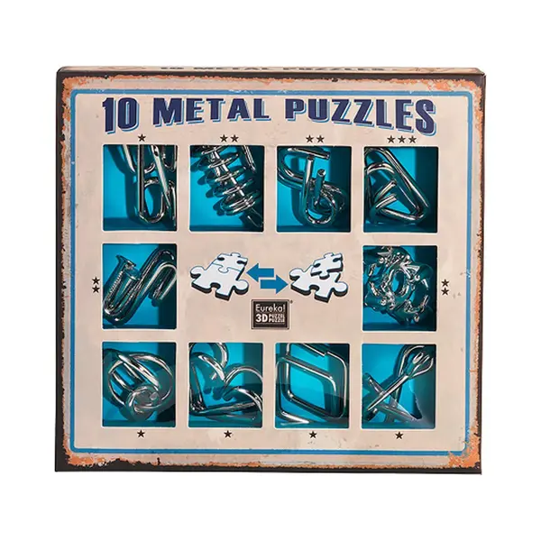 Eureka Metal Puzzle Set - 10 Metal Puzzles Set - Blue (only Available In Display 52473355) thumbnail