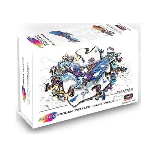 Eureka 2D RainboWooden Puzzle - Blue Whale - 101 Stukjes