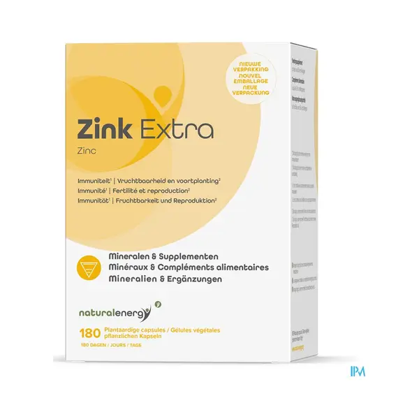 Natural Energy Zink Extra 180 Capsules thumbnail