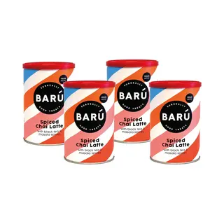 Barú Spiced Chai Latte – Packung 4 X 250 G – Instant-Zubereitung Mit Schwarztee, Zimt, Ingwer & Kardamom – Vegan, Natürlich, Ohne Künstliche