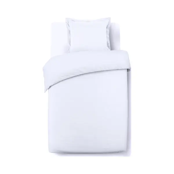 Vision Bettwäsche Uni Weiß – Bettbezug 140 X 200 Cm Mit 1 Kissenbezug Für Einzelbett – 100% Baumwolle thumbnail