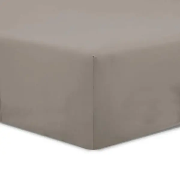 Vision Spannbettlaken - 100% Baumwolle - Spannbettuch 200 X 200 Cm Für Dobbelbett Und Matratzenhöhe Bis 30cm - Dunkelbeige - 4 Elastische Ecken - thumbnail
