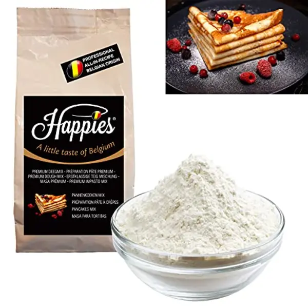 Happies A Little Taste of Belgium Happies Bakmix Voor Lekkere Pannenkoeken, Kant-en-klaar Deeg Voor Echte Belgische Pannenkoeken Of Deegmix Voor Franse Pannenkoeken - Gewoon Water thumbnail