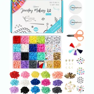 BeautyBeads Katsuki Kralen Set – +3000 Platte Polymeer Kralen – 15 Kleuren – Met +350 Extra Accessoires