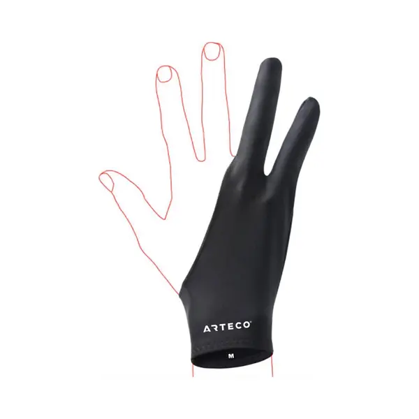 Arteco® Tekenhandschoen Medium - Drawing Artist Glove Tablet Handschoen thumbnail
