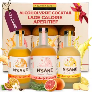 N'sane N’Sane Tasting Box 3 X 200ml - Alcoholvrije Drank - Cocktail Mixer - Basis Voor Cocktails En Mocktails