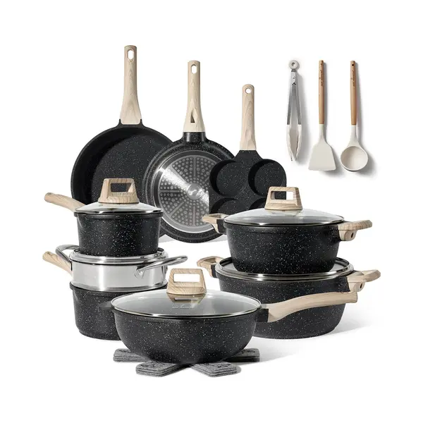 Just Perfecto Household Appliances Just Perfecto Pots And Pans Sets Non Stick, Induction Hob Pan Set, Saucepan Set, Non Stick Frying Pan Set With Lid Stock Pot, Deep Frying Pan, Pots thumbnail