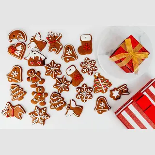 ZijTak - Uitsteekvorm - 26 Stuks - Kerst - Hert - Winter - Kerstman - Sneeuwman - Huis - Cadeau - Gingerbread Man - Kerstbal - Klokken - Kerstmuts -