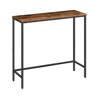 HÜSq Consoletafel - Houten Wandtafel - Haltafel - 75x24x75cm (L X B X H) - Industrieel Design - Vintage Bruin