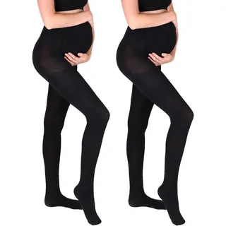 Mamsy - 2-Pack Opaque Zwangerschapspanty Super Mat 100den - Zwart - M