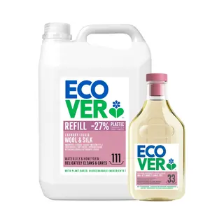 Ecover - Vloeibaar Wasmiddel Wol- & Fijnwasmiddel - Voordeelverpakking 5 L + 1.43 L - 128 Wasbeurten - Beschermt Wol En Fijne Stoffen - Plantaardig &