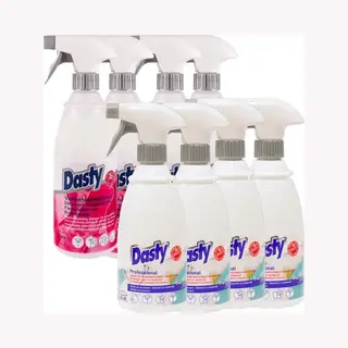 Dasty Textiel Pakket Large, Professionele Vlekkenverwijderaar + Zweet- En Deodorantvlekken Verwijderaar, 4+4 Stuks