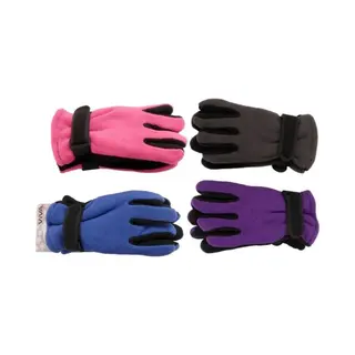 Viva snow Kinderhandschoenen Fleece Roze Maat 5 Tot 8 Jaar Met Velcro Aan De Pols