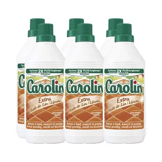Carolin Vloerreiniger Voor Tegels - 6 X 1L - Met Extra Lijnolie - Reinigt En Beschermt - Voordeelverpakking