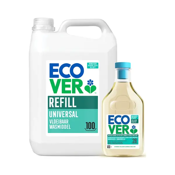Ecover - Vloeibaar Wasmiddel Universal - Voordeelverpakking 5 L + 1 L - 128 Wasbeurten - Plantaardig & Biologisch Afbreekbaar - Krachtige Reiniging thumbnail