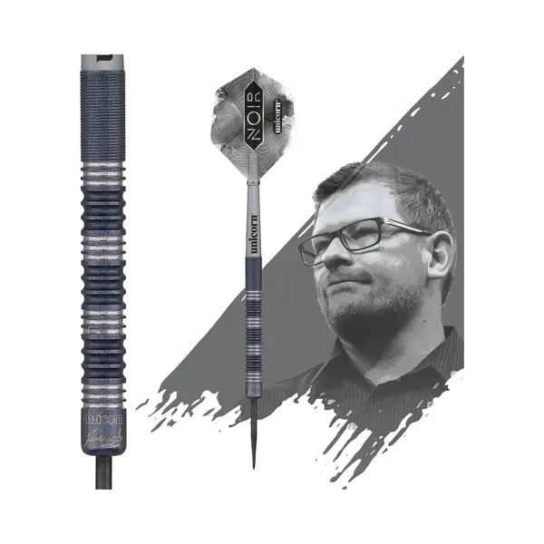 Unicorn Steel Tip Professional Darts Set | James 'The Machine' Wade Noir Organic | 70% Tungsten Barrels With Black Titanium Coating | 21 G thumbnail