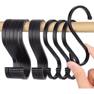 S-Haak Asymmetrisch Groot Zwart Set Hangers Kapstok Keuken Garage Kantoor