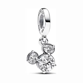 Pandora Disney Mickey Mouse Sparkling Head Silhouette Dangle Charm