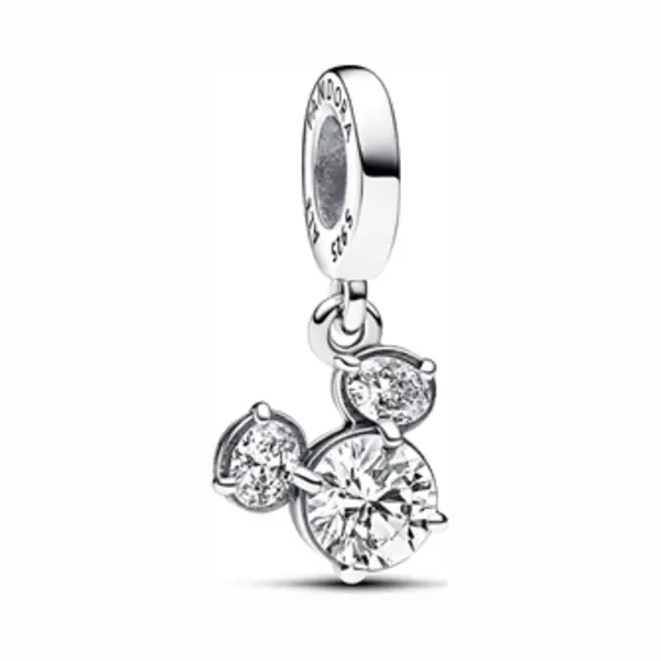 Pandora Disney Mickey Mouse Sparkling Head Silhouette Dangle Charm thumbnail