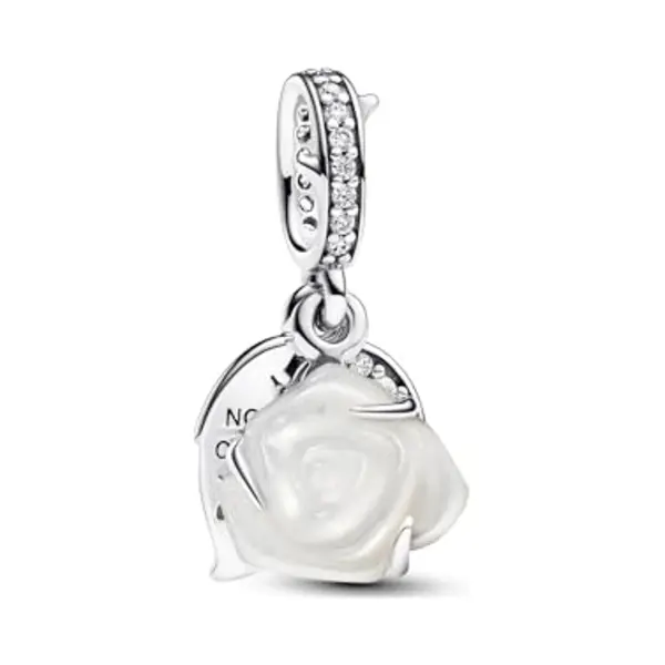 Pandora Moments Sterling Silver Charm With Green Blue Lab-created Opal thumbnail