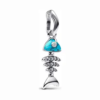 Pandora Silver Turquoise-coloured Fishbone Dangle Charm