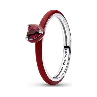 Pandora Silver Red Chakra Heart Ring - 52