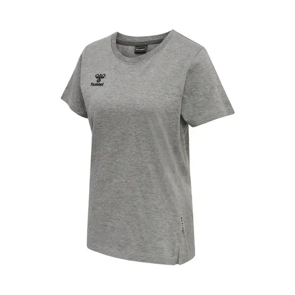 Hummel Damen T-Shirt Hmlmove Grid Cot. T-Shirt S/S Woman Grey Melange-Xs thumbnail
