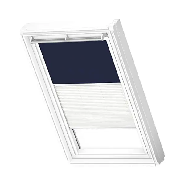 Velux Origineel Verduisterend Rolgordijn Plus Plissé (Dfd) Wit Kozijn, MK04, Donkerblauw thumbnail