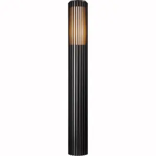 Nordlux Aludra 95 Seaside Outdoor Garden Post/Bollard Light Black Silver, E27 15W Mains Powered-Porch, Patio, Garden, Garage, Or Entrance. IP44, Class