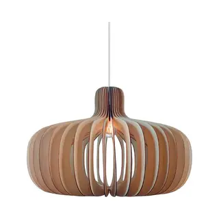 Nordlux Pendelleuchte Hazo 65 Holz Ø 65, 5 Cm Bauchig Matt Braun