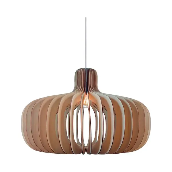 Nordlux Pendelleuchte Hazo 65 Holz Ø 65, 5 Cm Bauchig Matt Braun thumbnail