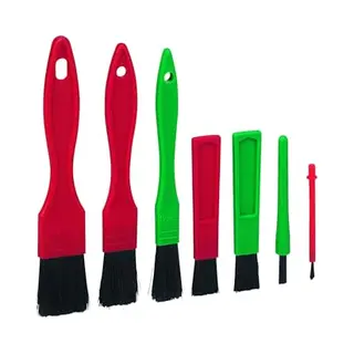 Vikan 556052 Detail Brush Set, Soft, 140 Mm Length, 70 Mm Width, 15 Mm Height, 7 Pieces